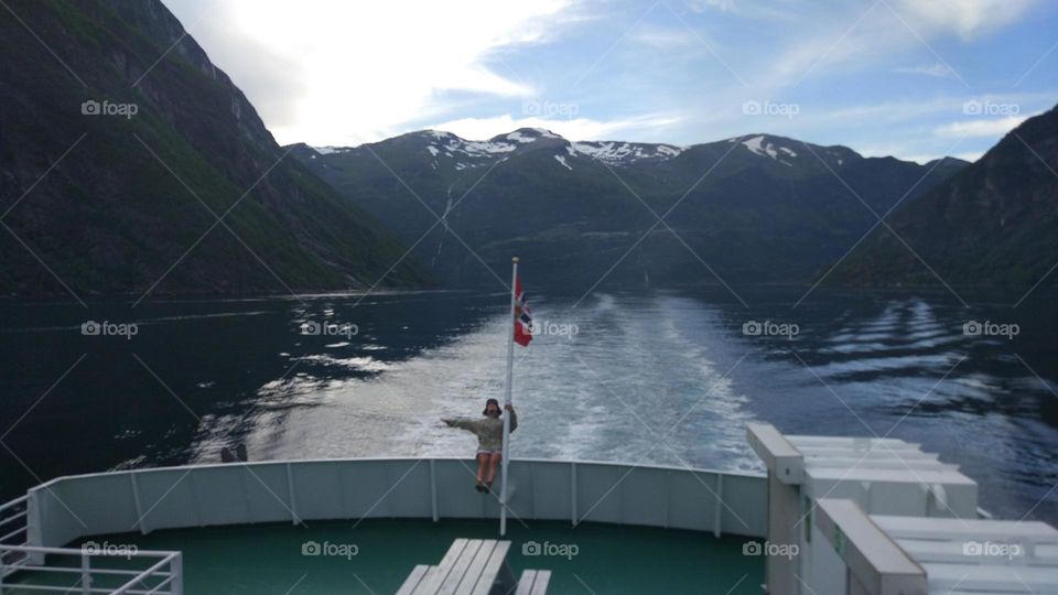 Floating above the fiord in Norway.