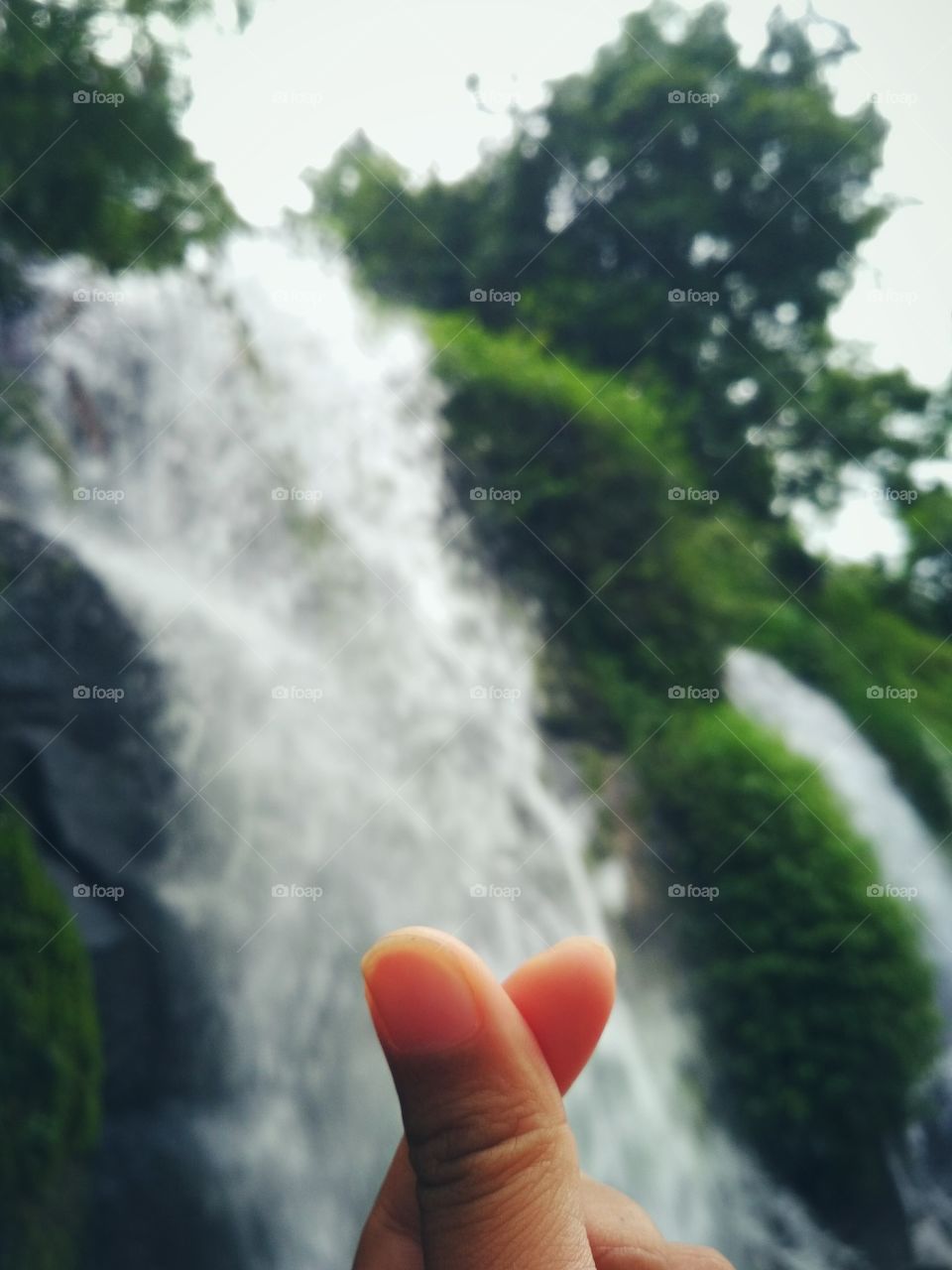 mini heart on waterfall