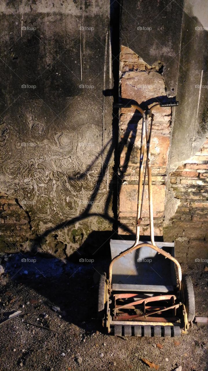old wall and old tool