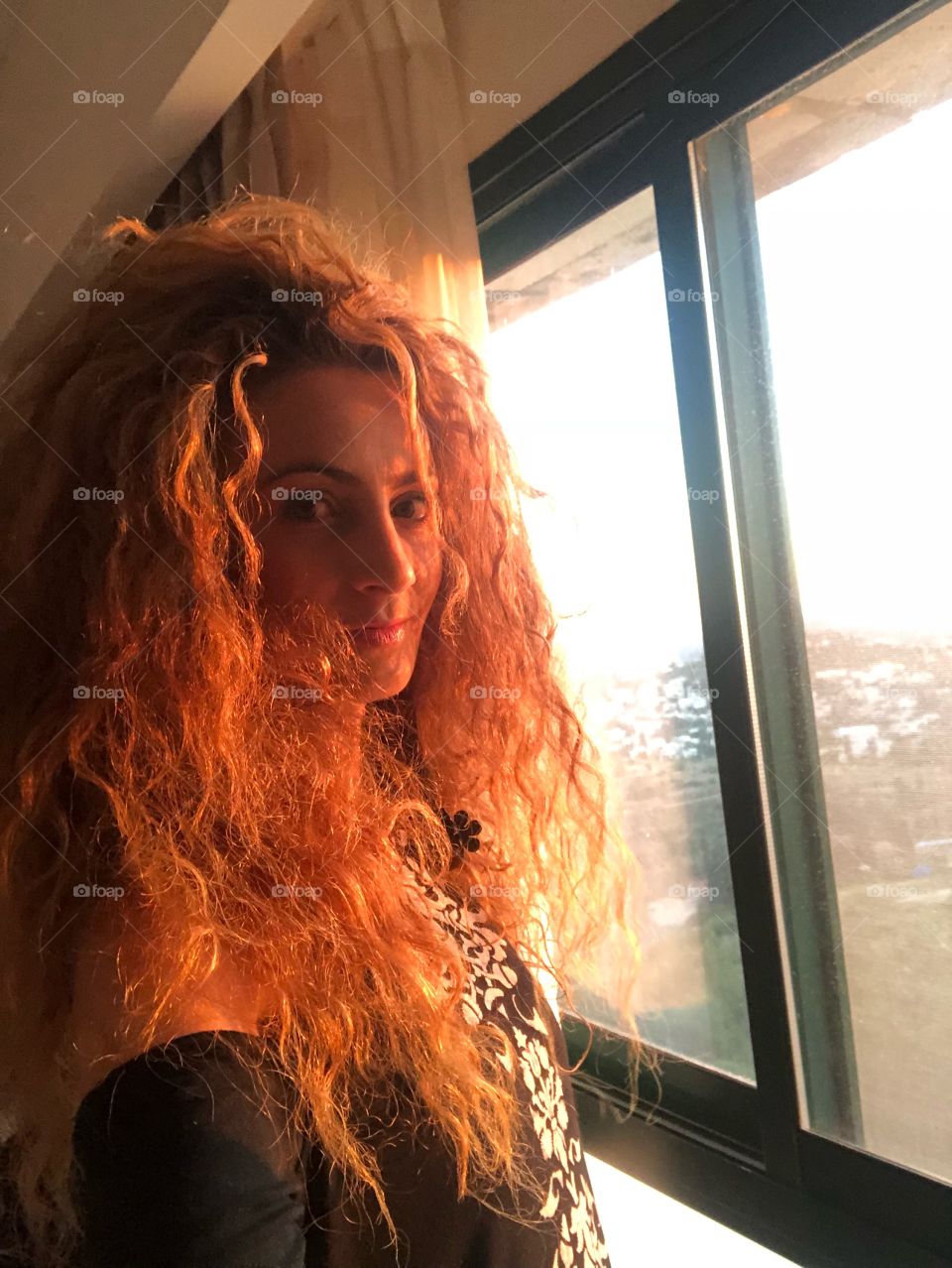 Sunrise in my window golden hour 