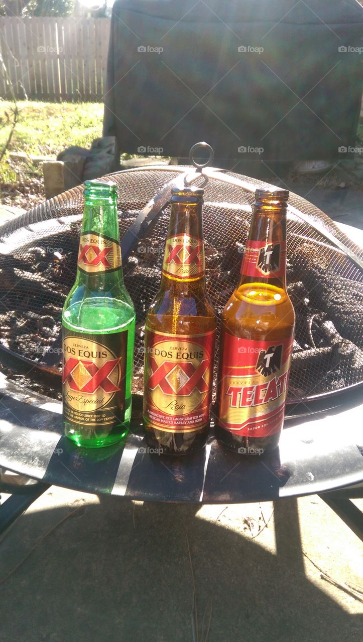 Three Mexican beers