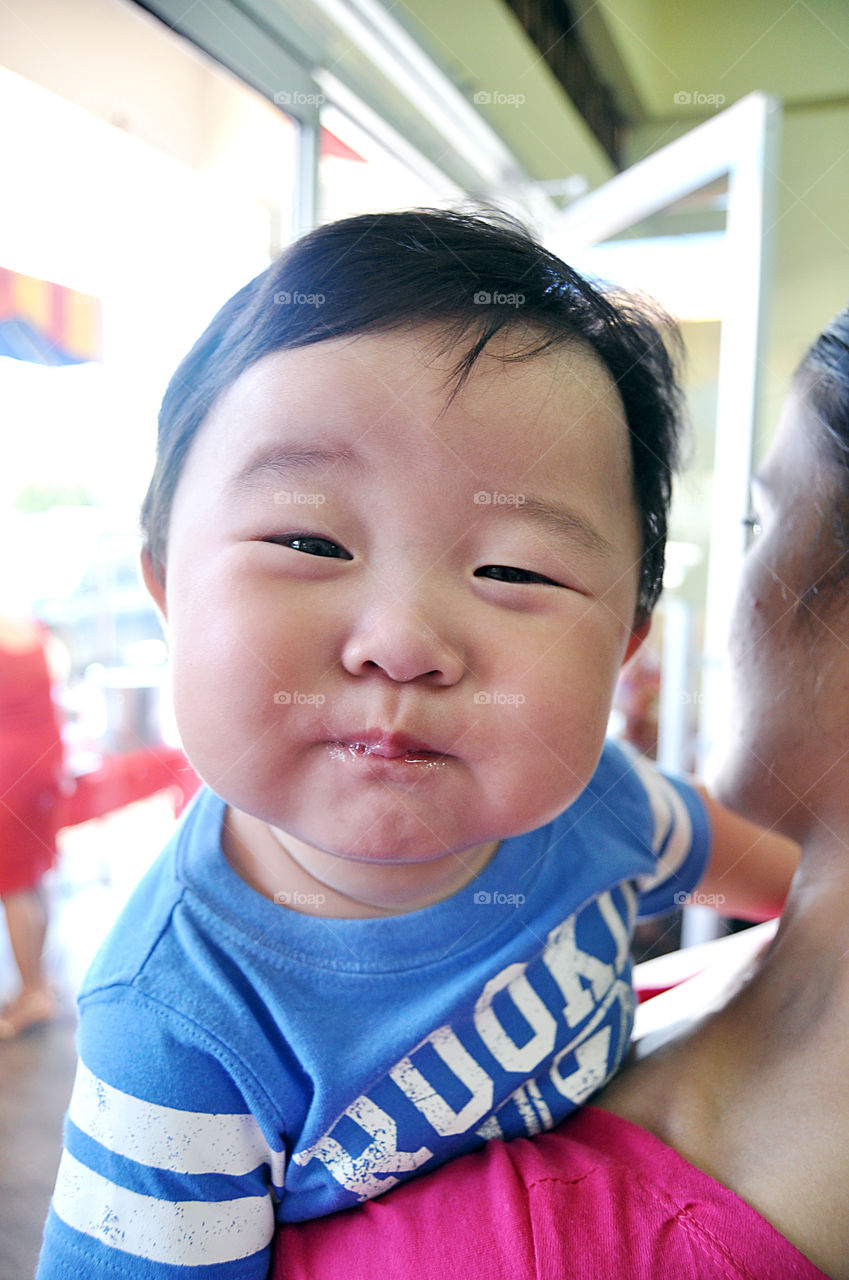 Close-up of a cute baby boy