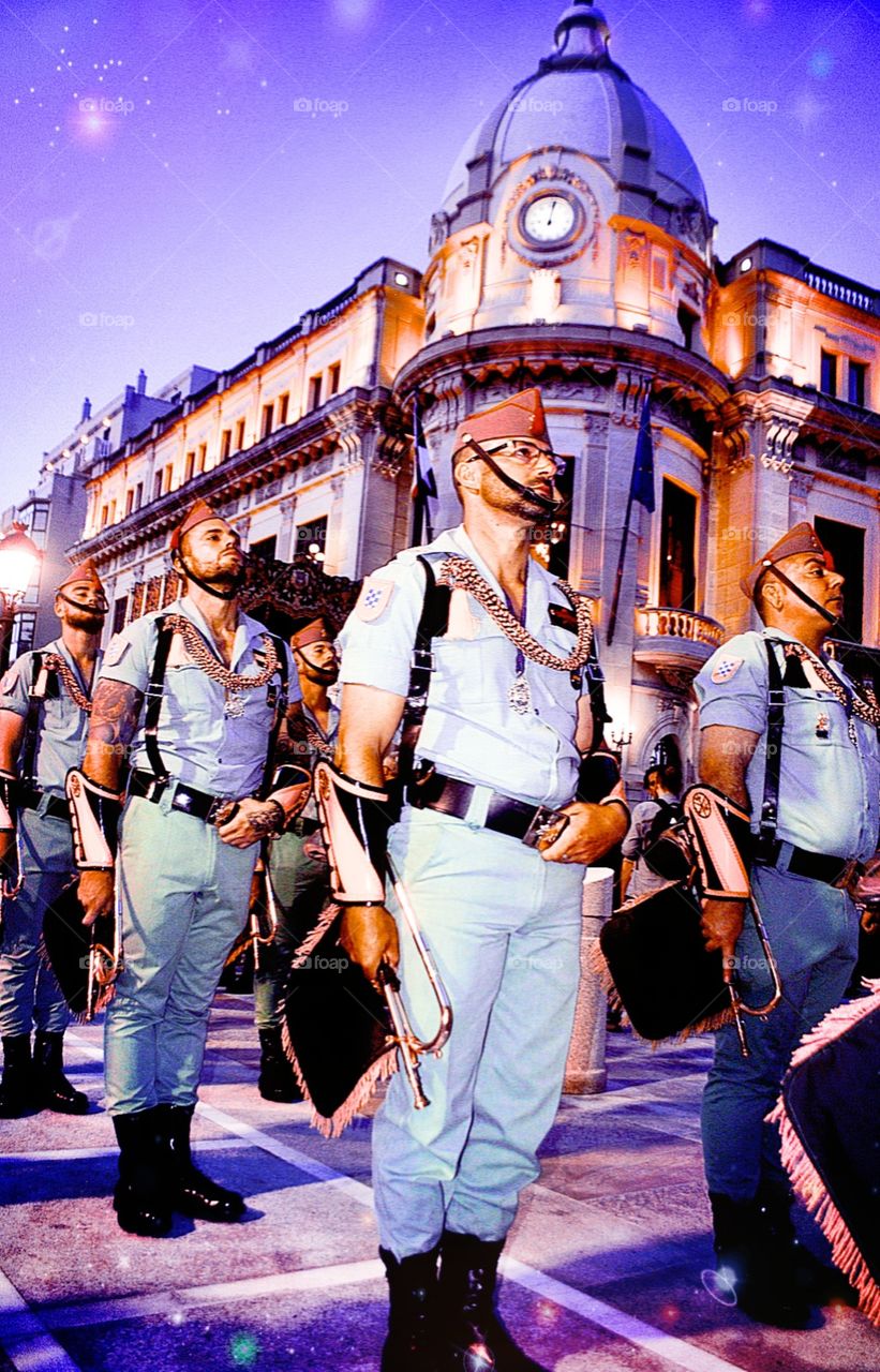 Banda de Guerra del 2 Tercio de la Legión, desfilando en la Semana Santa de Ceuta 2019.tercera tonalidad.