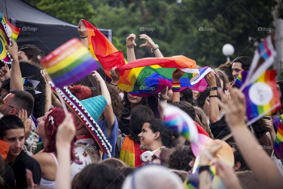 Colorful crowd