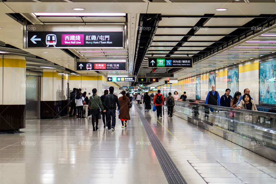 Inside MTR station at Hongkong