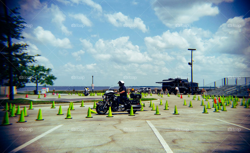 motorcycle demonstrations and police equipment