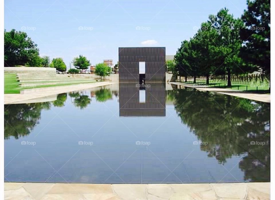 Reflecting pool OKC Memorial