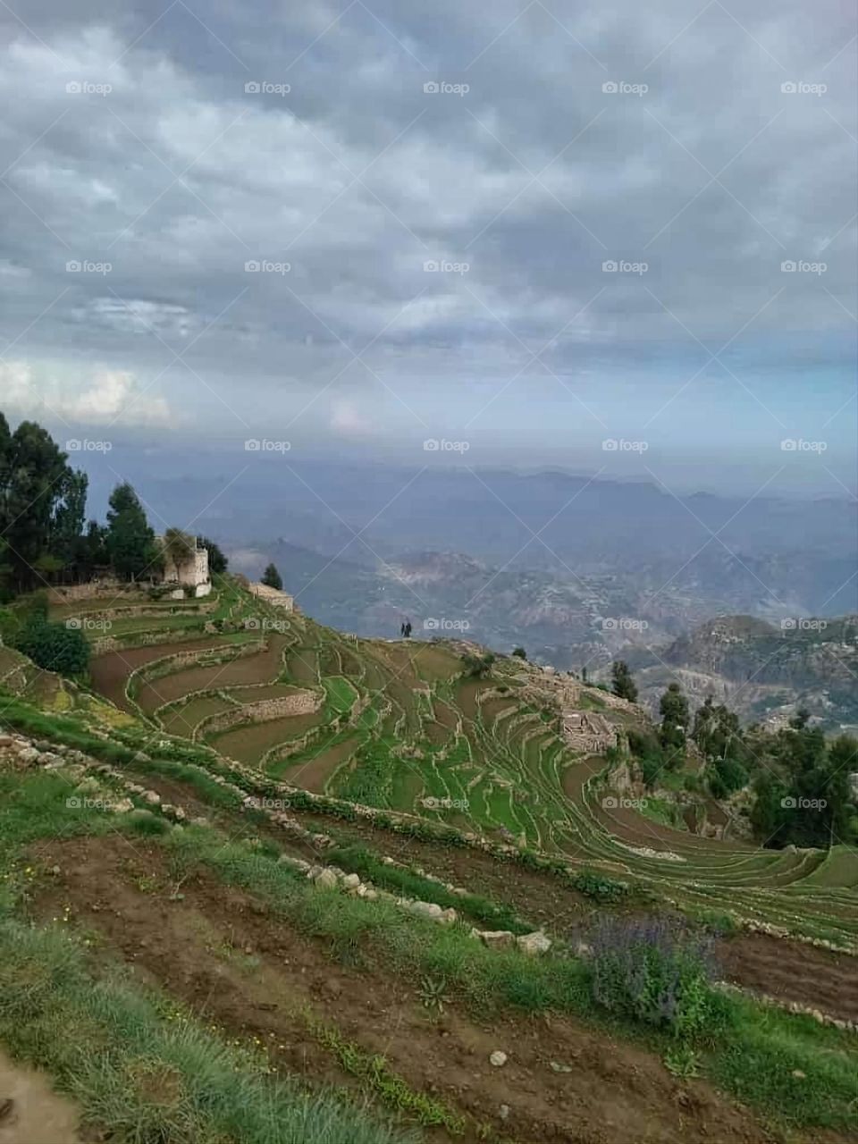 Glory be to God, the magnificent and picturesque view and the natural green trees are a view that is nothing more wonderful than it