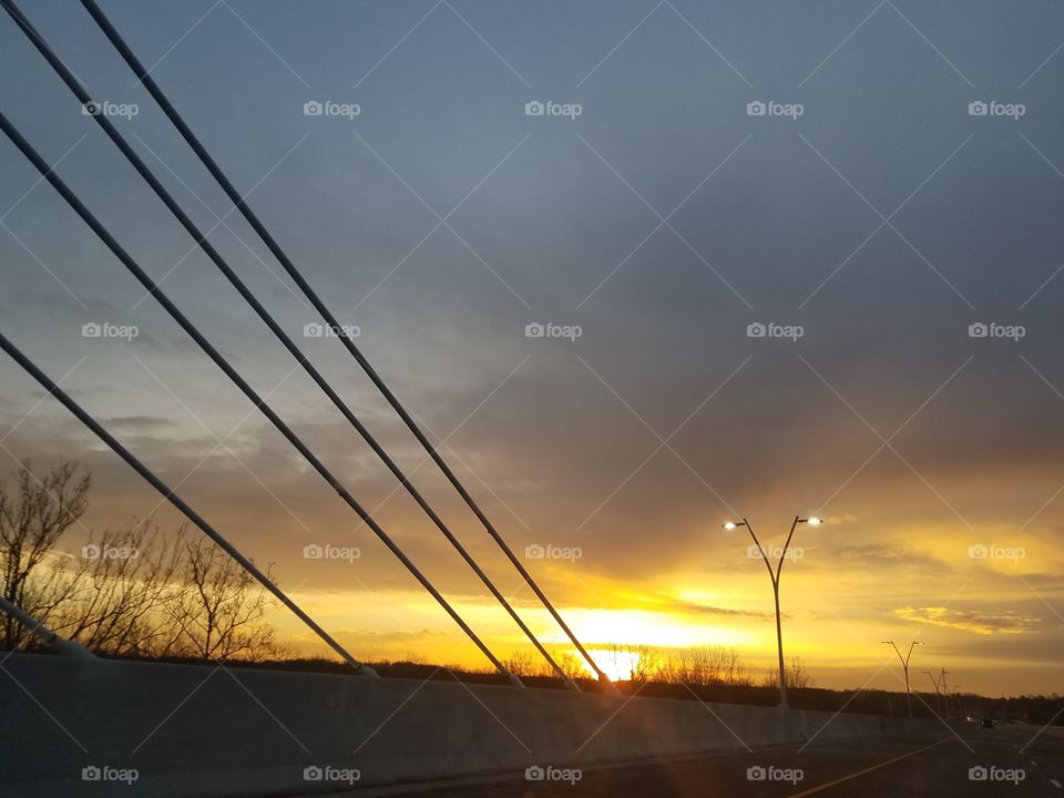 View of road during sunset