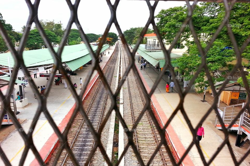 track. railway station 