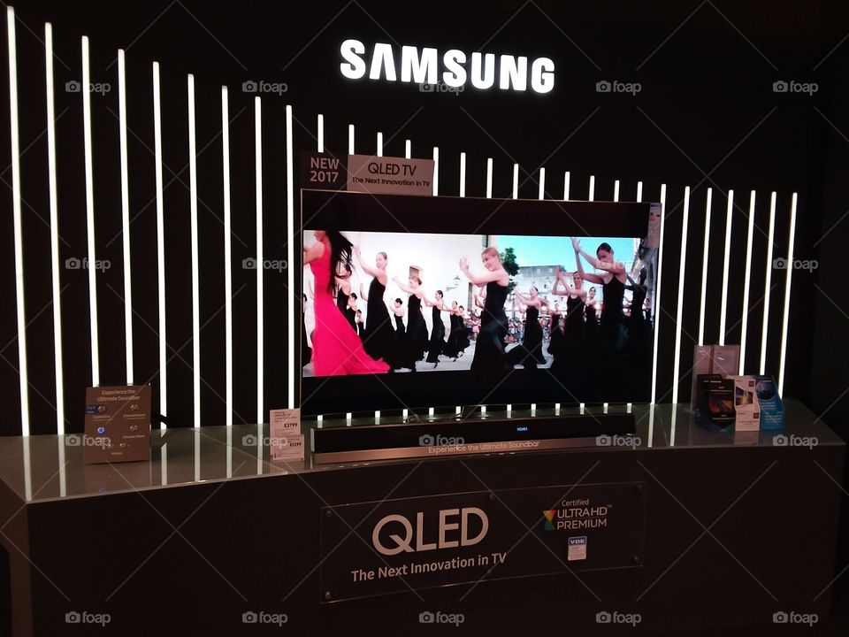 Samsung cinema room at Peter Jones QLED television with Dolby Atmos cinematic soundbar