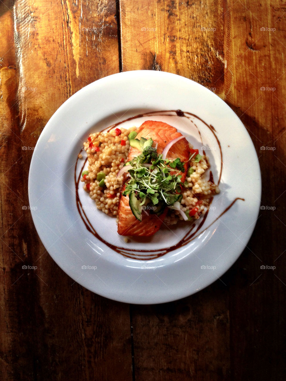 Salmon with cous cous