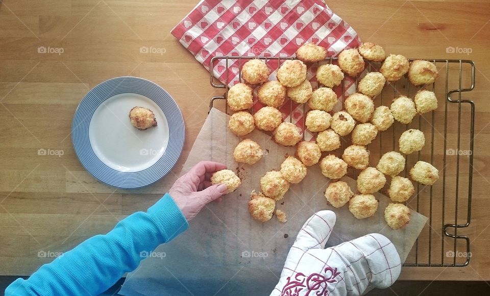 Hands holding food