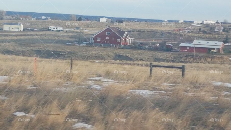 Barn out on the plains in Wyoming