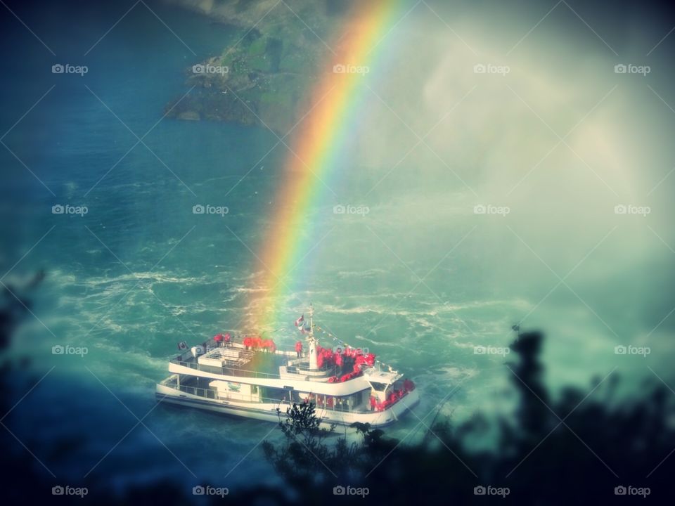 Rainbow and a Boat
