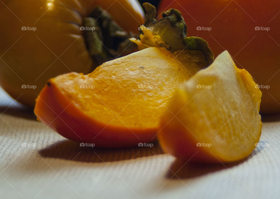 Exotic fruits. mandarin. persimmon