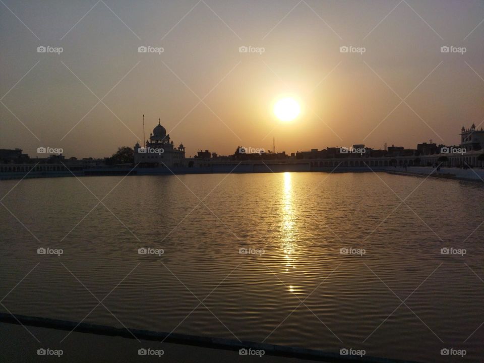 sunset in gurudwara sahib