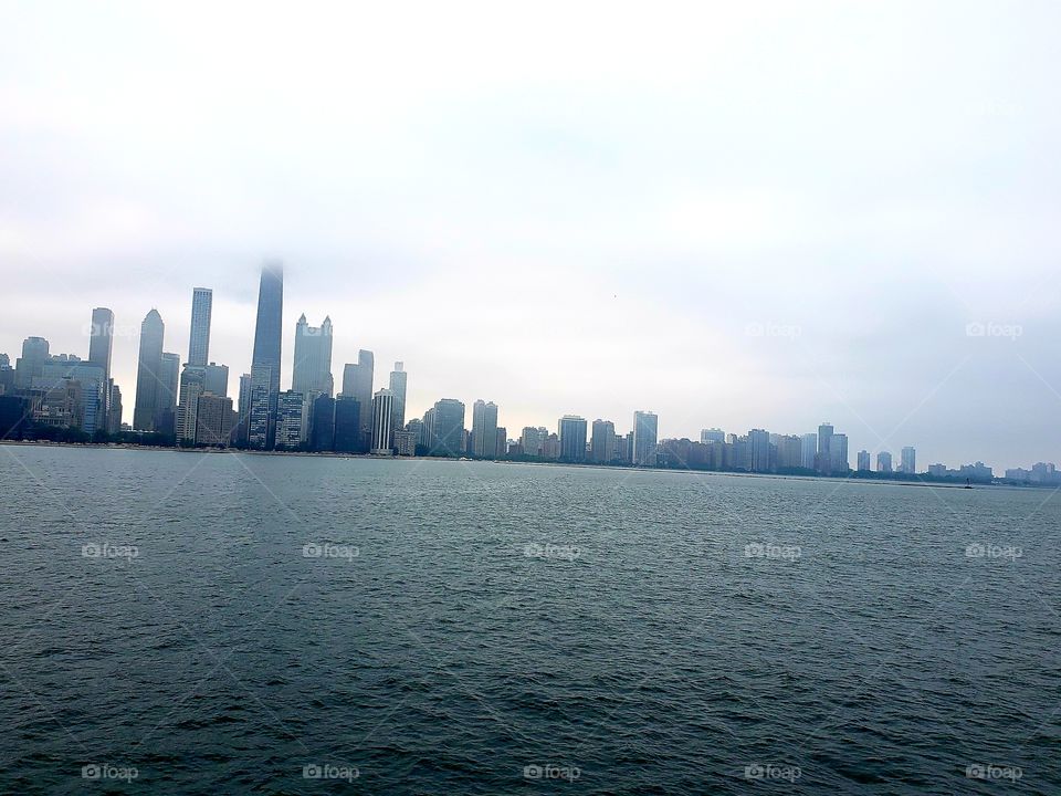 View of downtown Chicago from Lake Michigan