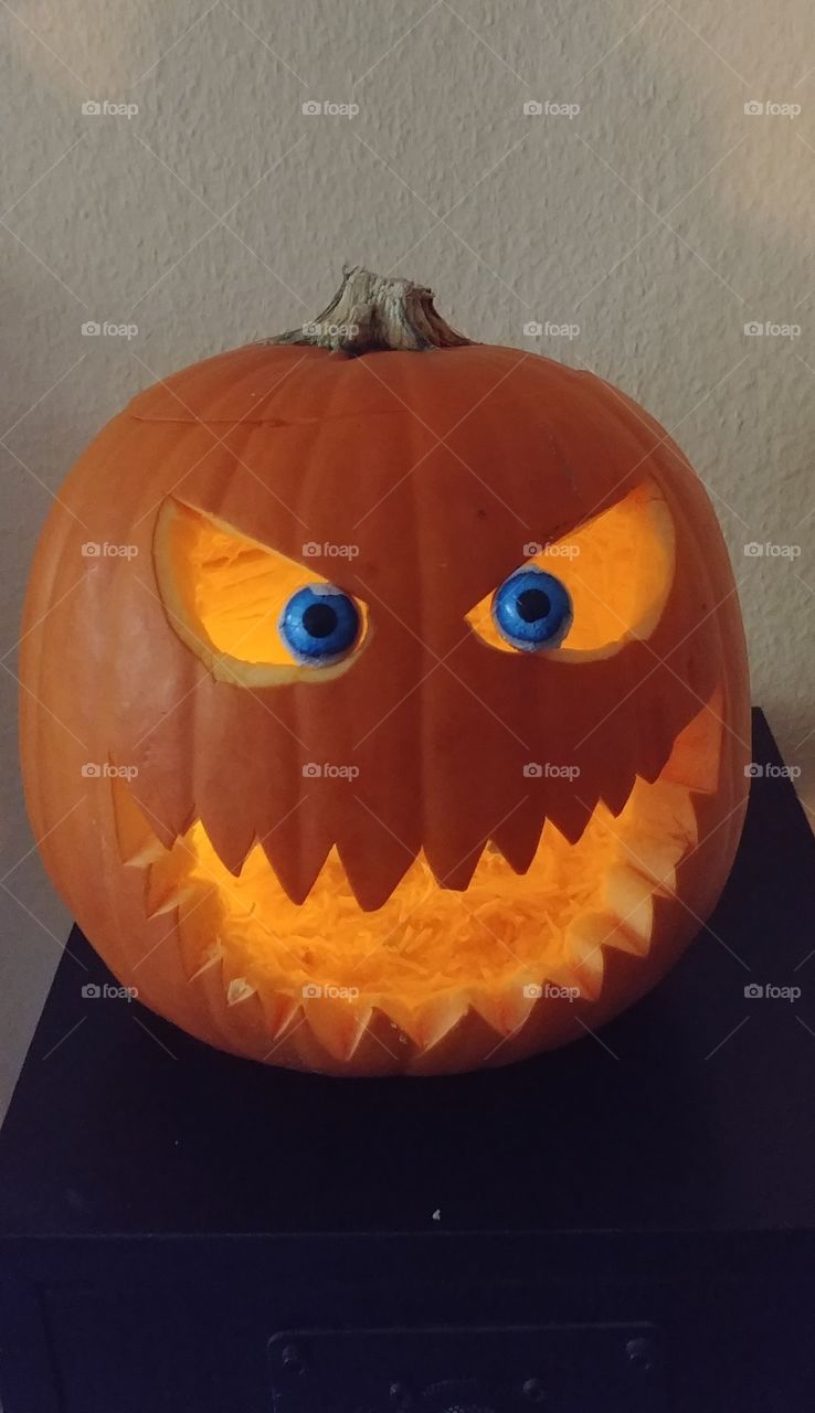 Kürbis Halloween monster ernte face Gesicht