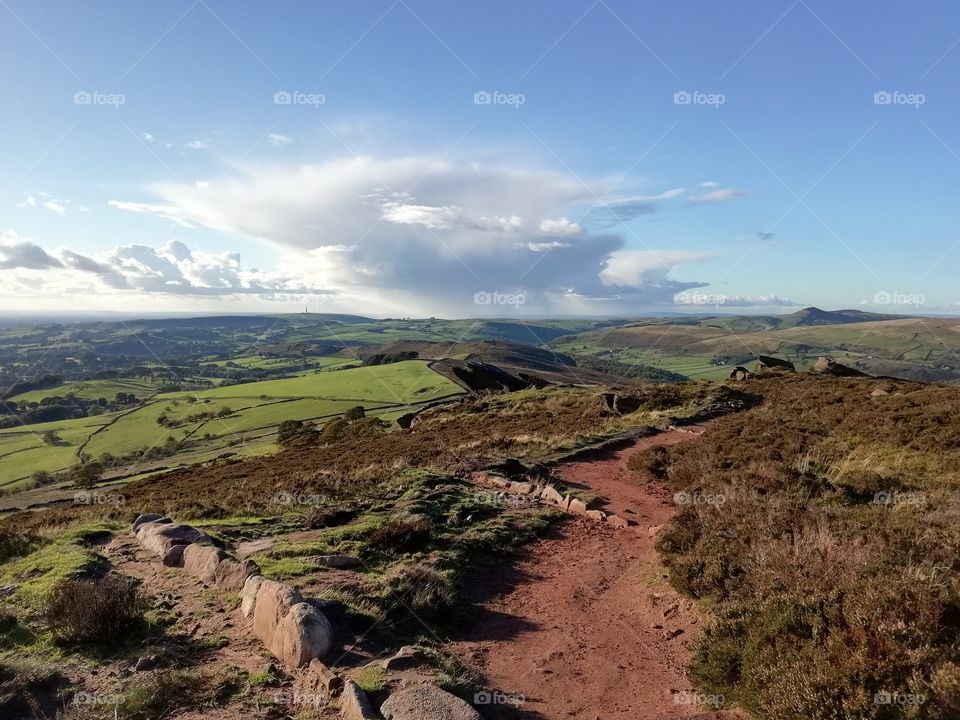 Landscape view across the roaches, Staffordshire