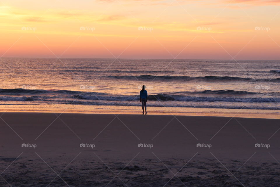 Distant view of person at beach