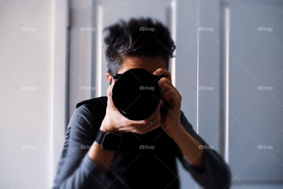 Portrait Of A Photographer, Woman Photographer, Focused Portrait, Selfie With A Camera, Woman Selfie, Fujifilm Camera Equipment