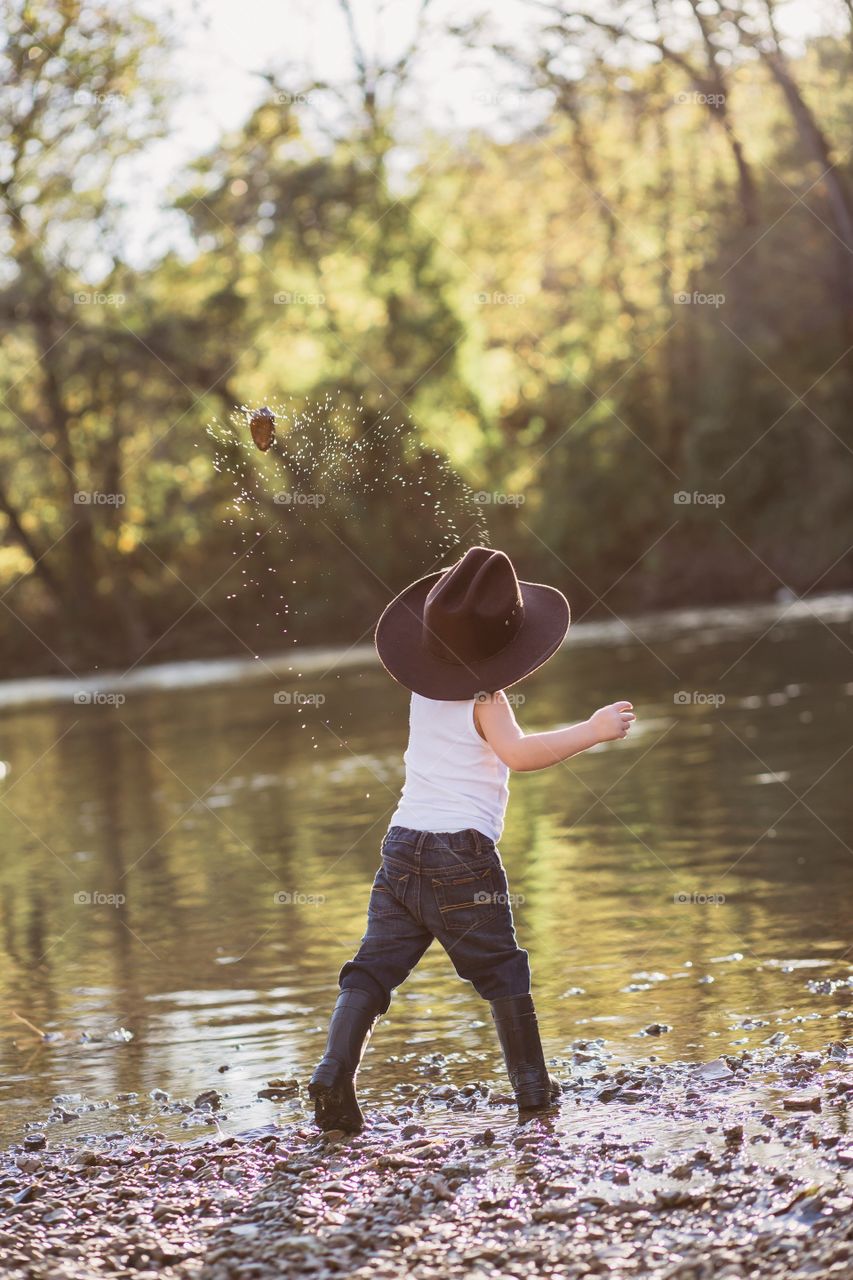 Throwing rocks 