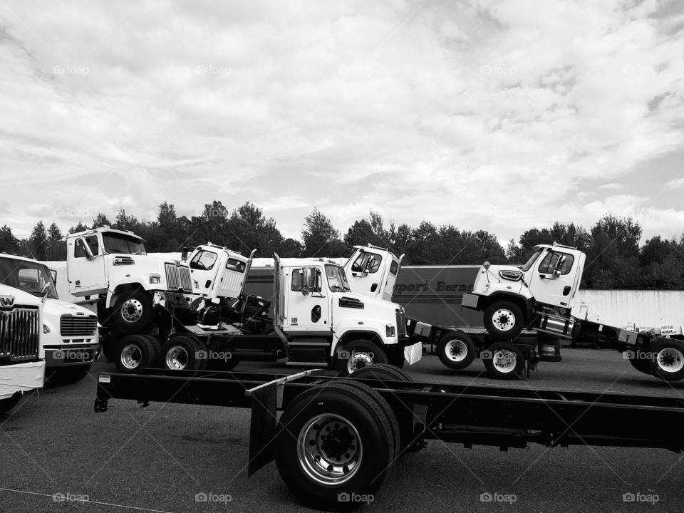 trailor trucks parking lot transformers