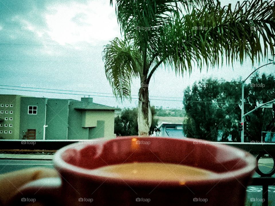 My moment of zen. hip hop bumping in my head phones, palm leaves blowing in the wind, blue skies, a clear mind, let my day begin.