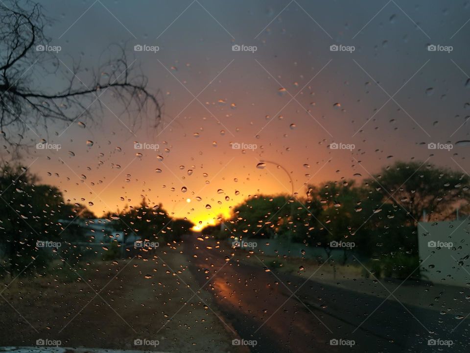 windhoek rainy sunset