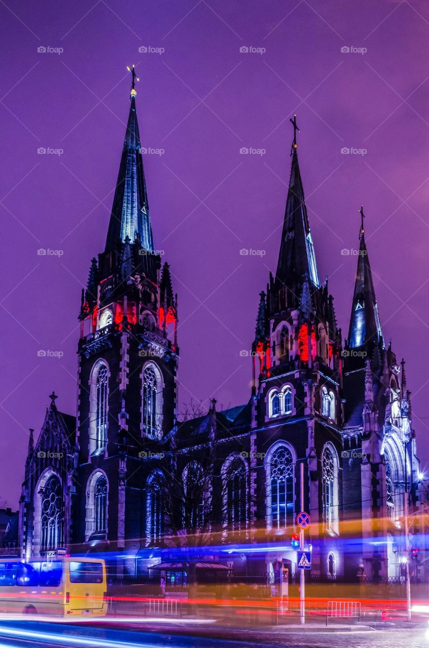 Neo Gothic cathedral in Lviv city