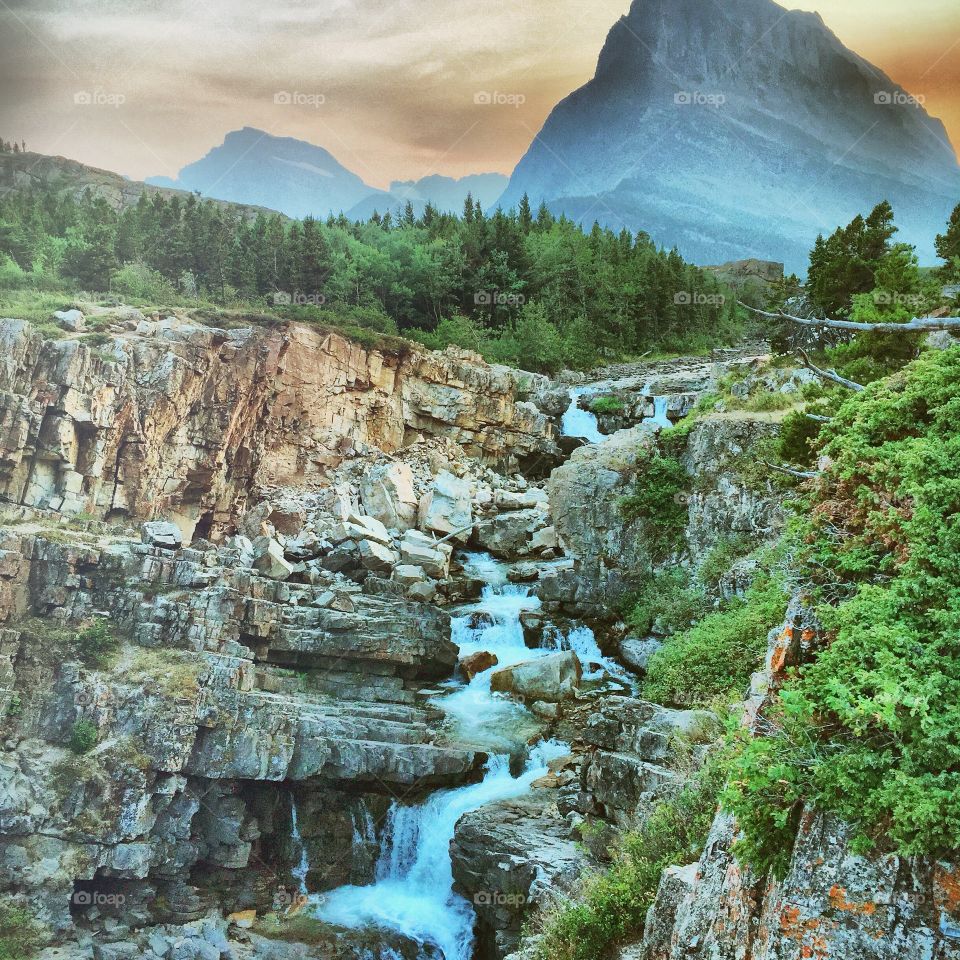 Scenic view of glacier national park