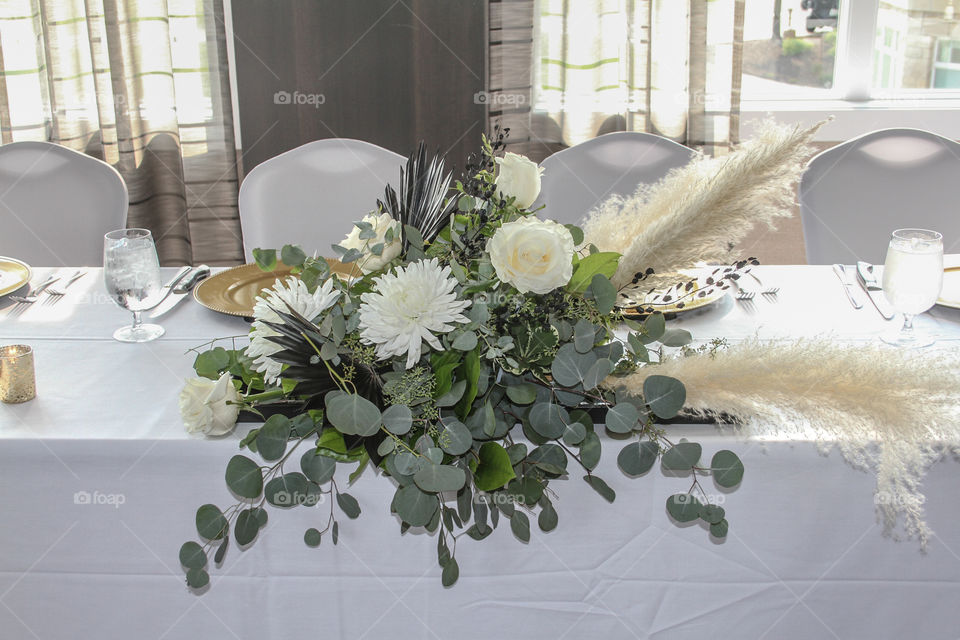 Soft White Pampus Floral arrangements- simple and elegant