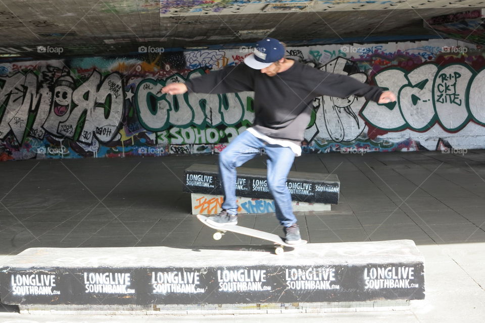 South Bank Skateboarder. South Bank, London, United Kingdom