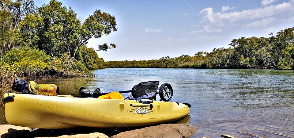 Kayak on a river in Queensland