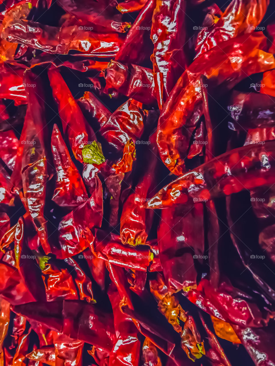 Dry red chili pepper texture 