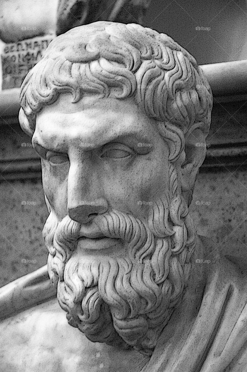 Sculpture of mans head