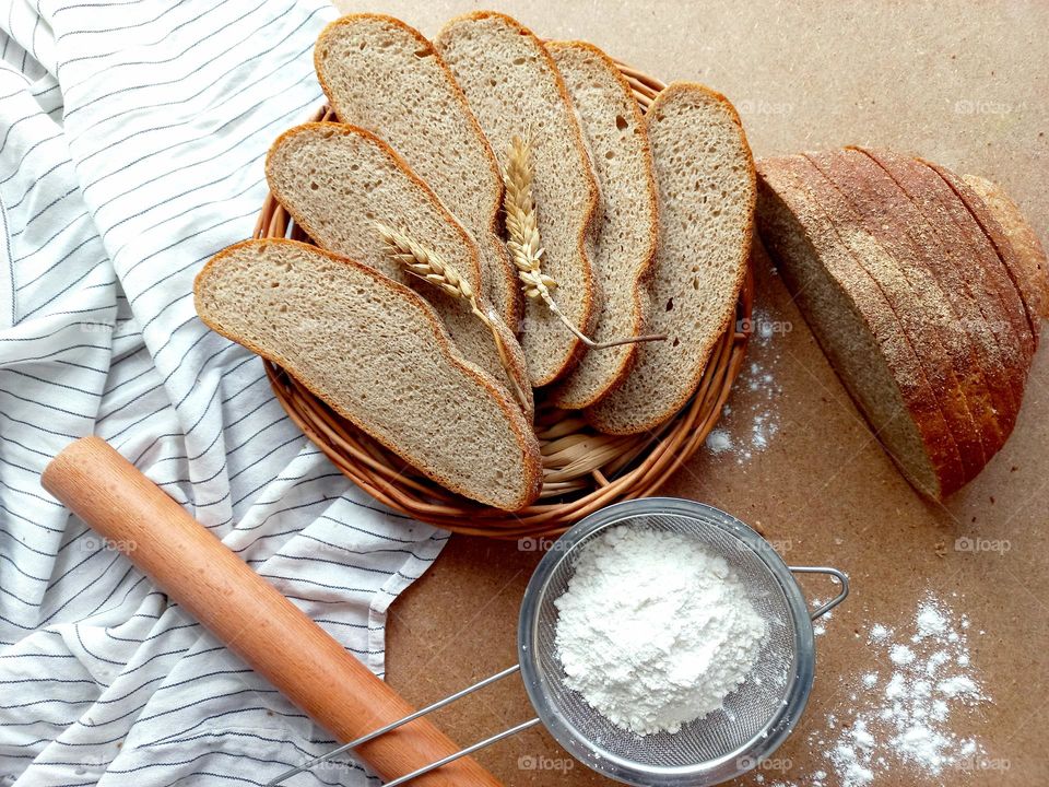 rye flour bread.