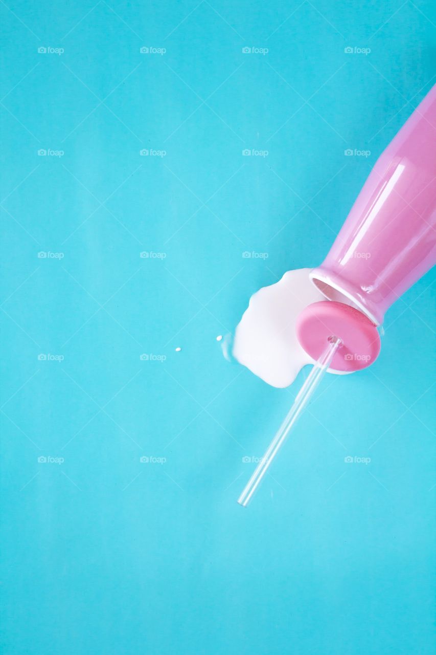 Spilled Milk On Blue