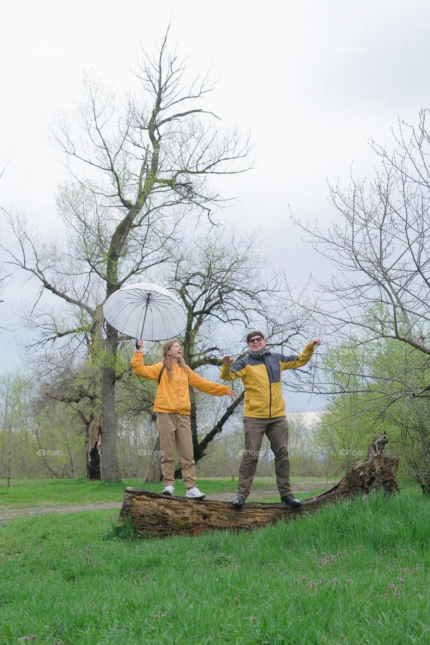 couple on spring walk