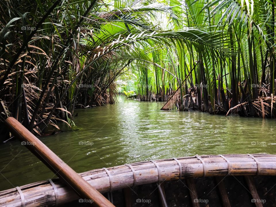 I got lost cycling around somewhere in central Vietnam. I found a restaurant in the middle of nowhere, where I ended up having lunch in the company of a monkey, followed by a bamboo boat ride. 