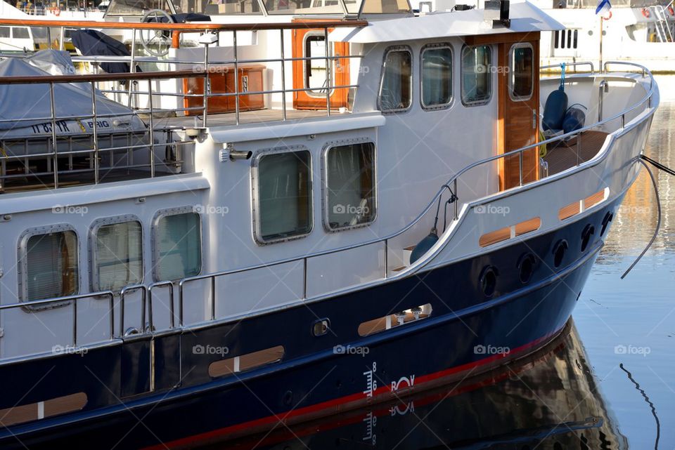 Boat at the harbor in Antwerp