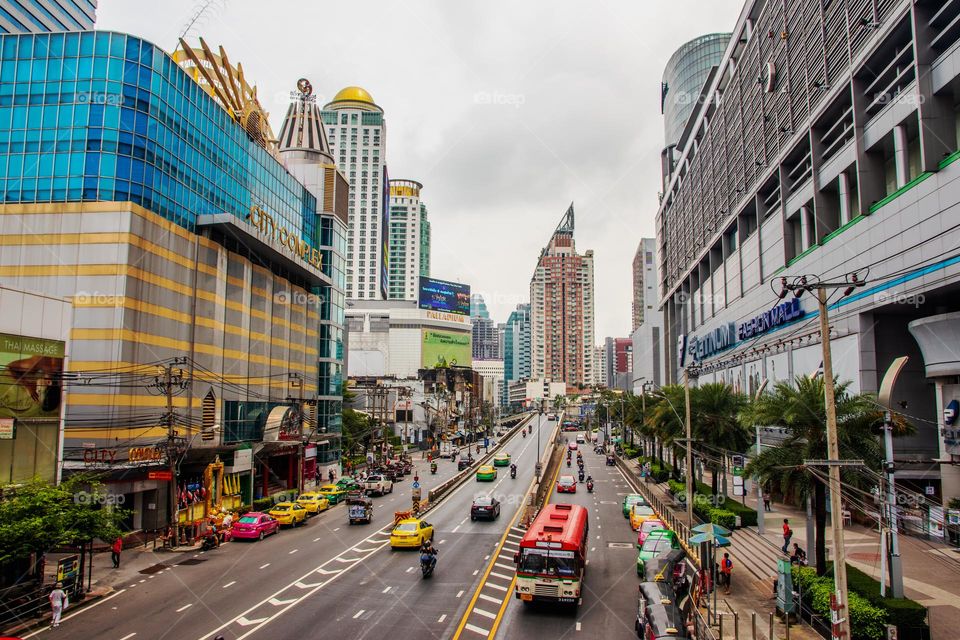 a View to an Urban District of the Metropolis Bangkok in Thailand Southeast Asia