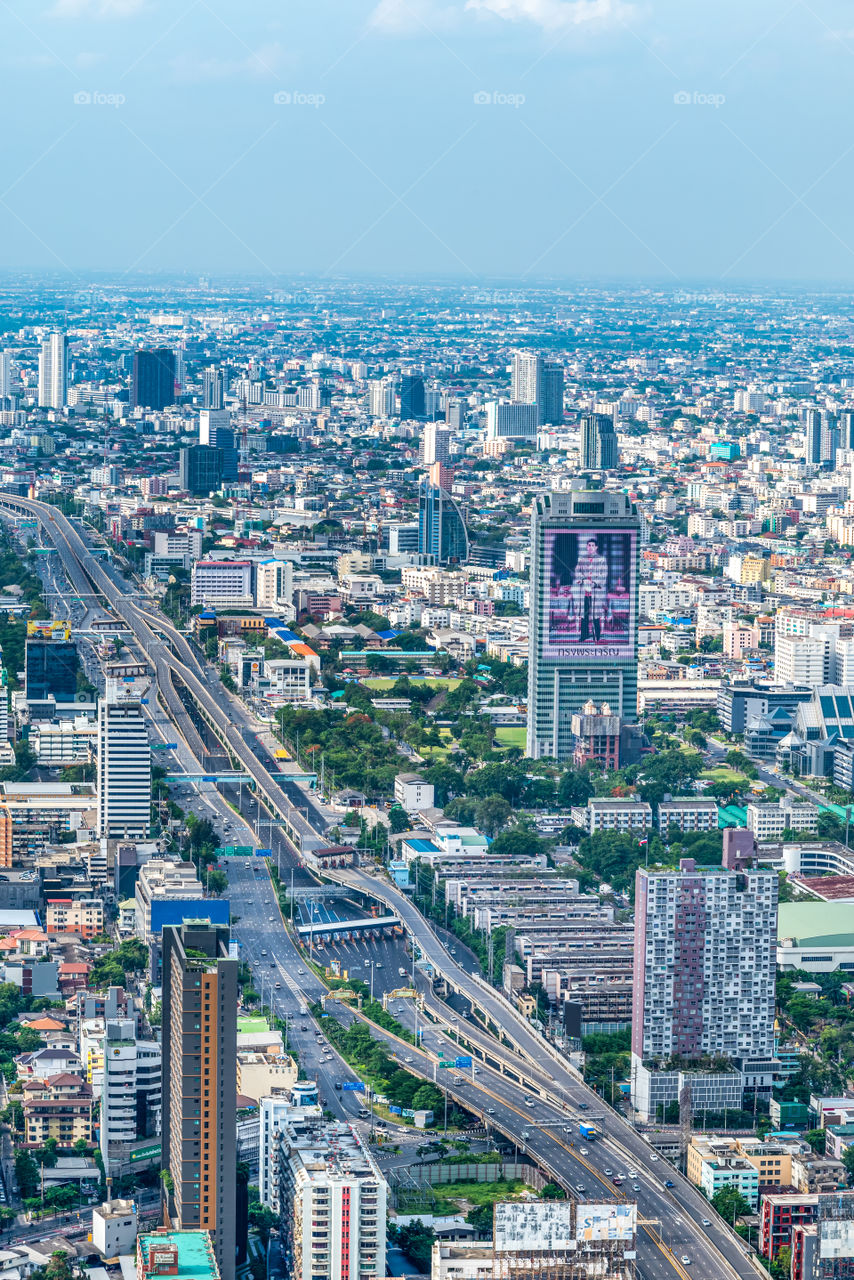 Bangkok city bird eyes view from BaiYoke tower