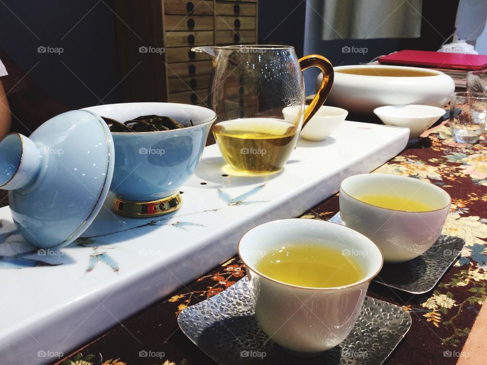 Puer tea. Tea cup. Chinese tea 