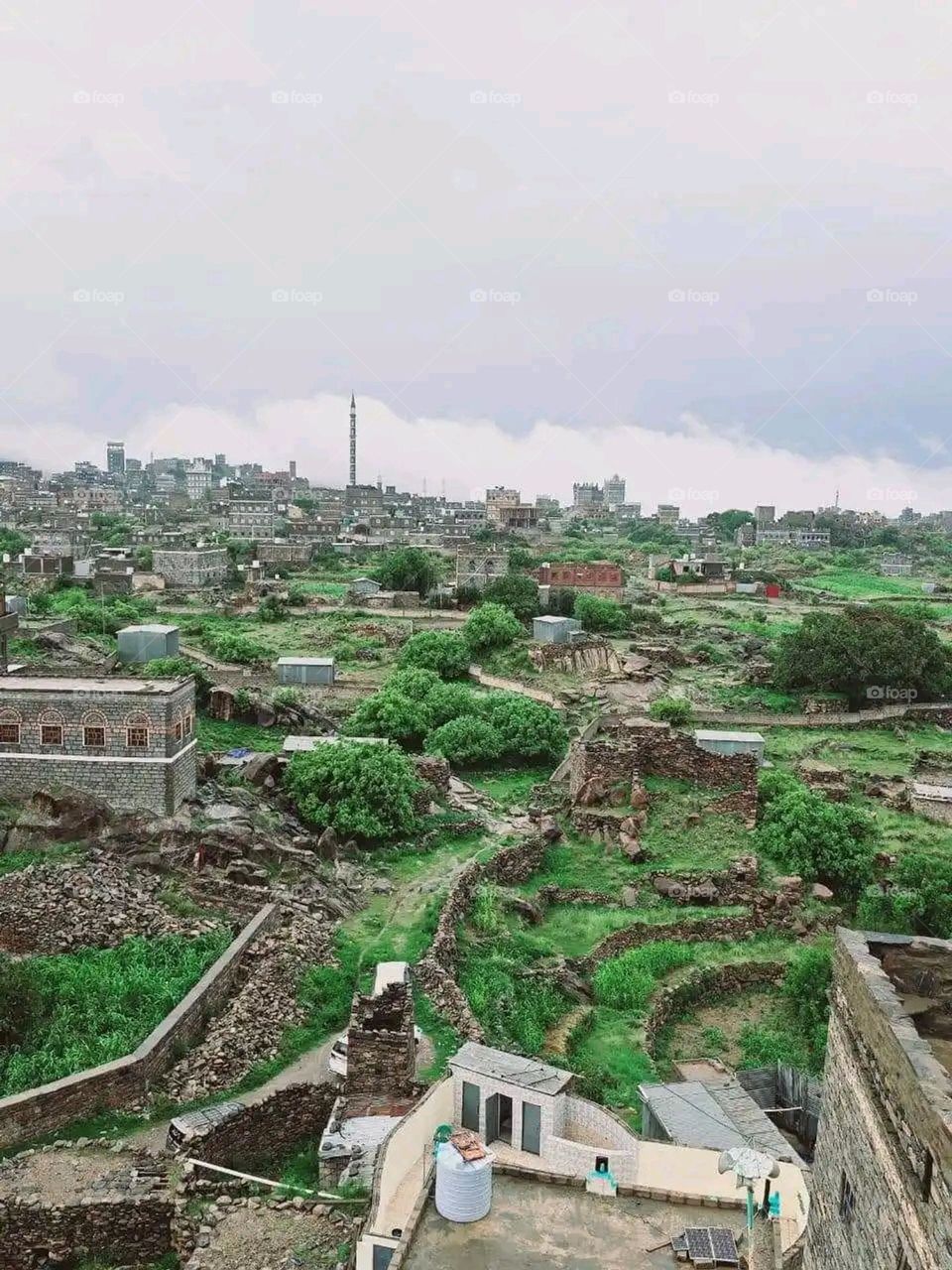 Glory be to God, the magnificent and picturesque view and the natural green trees are a view that is nothing more wonderful than it