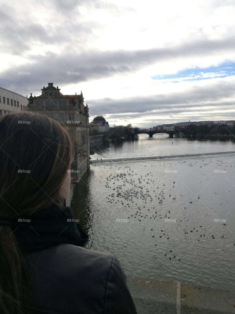 Beautiful view at Charles bridge, Prague.