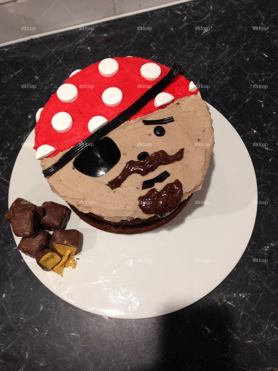 Pirate cake, homemade and delicious.