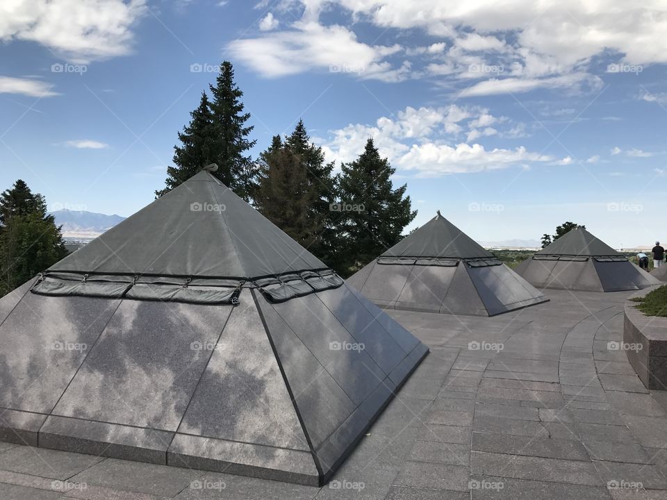 Pyramids on rooftop 