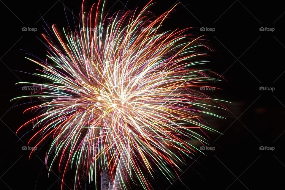 Long exposure fireworks shot on the 4th of July 